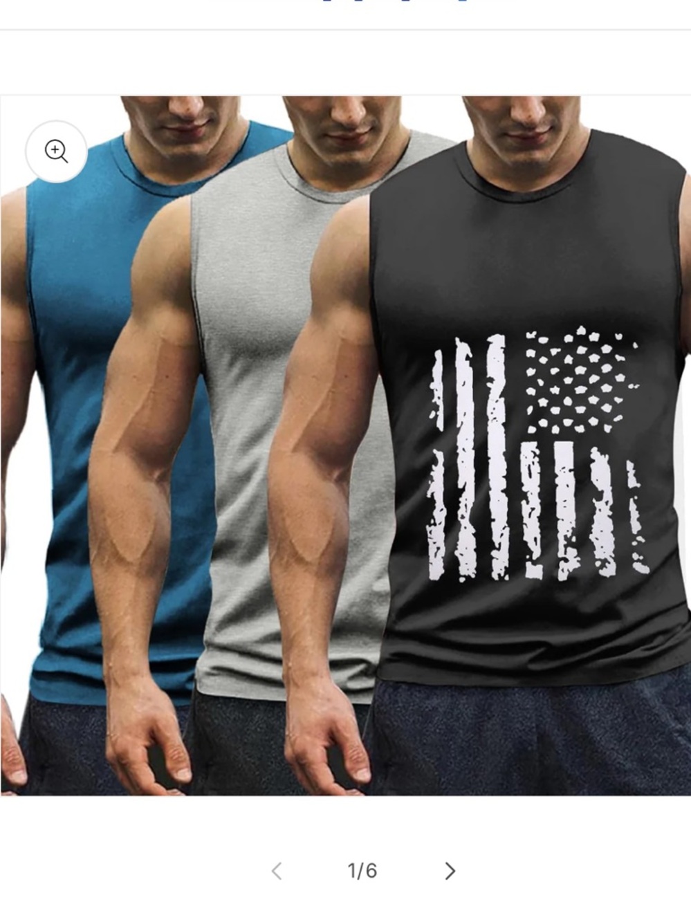 3-Pack Men's Sleeveless Tank Tops - Black, Gray & Blue